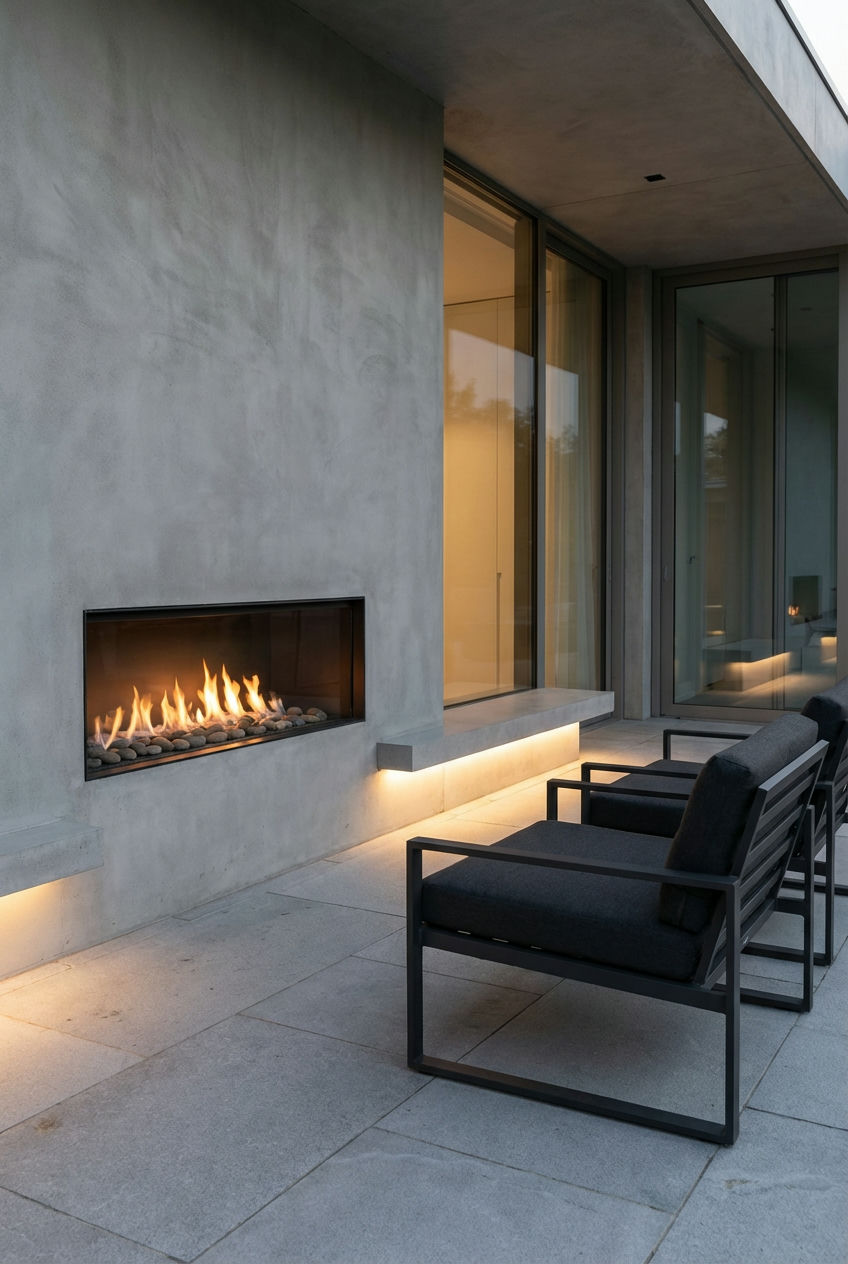 Sleek-Gas-Fireplace-for-Modern-Patios 1