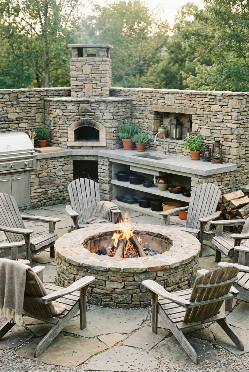 Fire Pit & Kitchen Combo 2