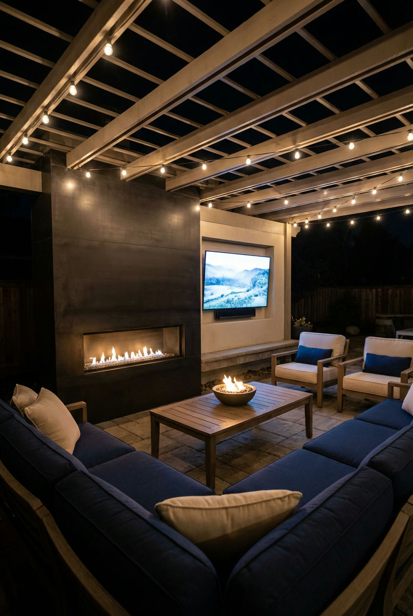 Outdoor-Fireplace-with-a-Television 1