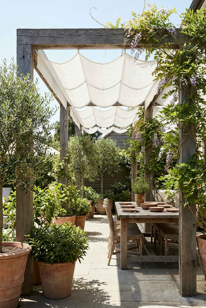 Pergola with Retractable Canopy 1