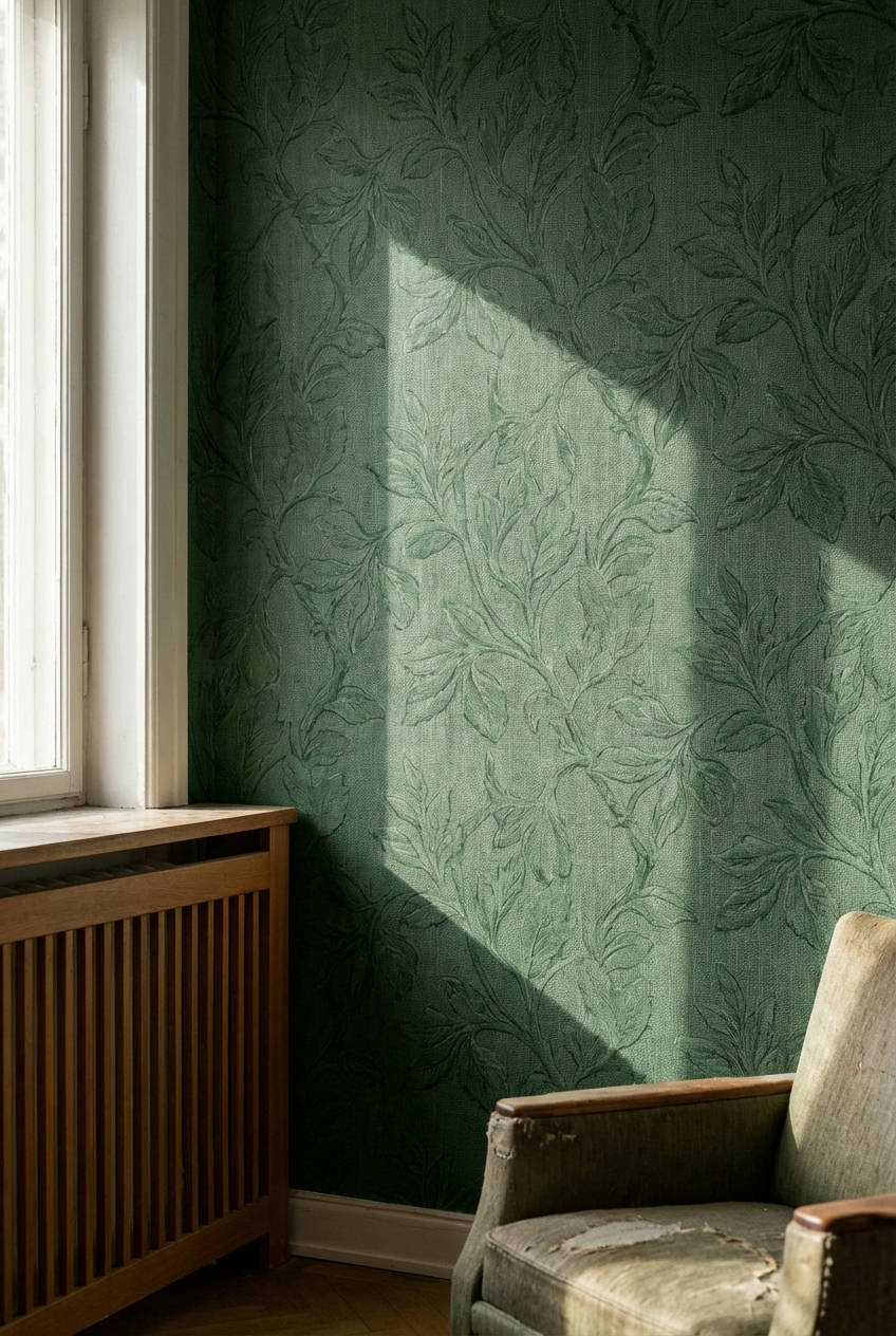 Dark Green Botanical Wallpaper 2