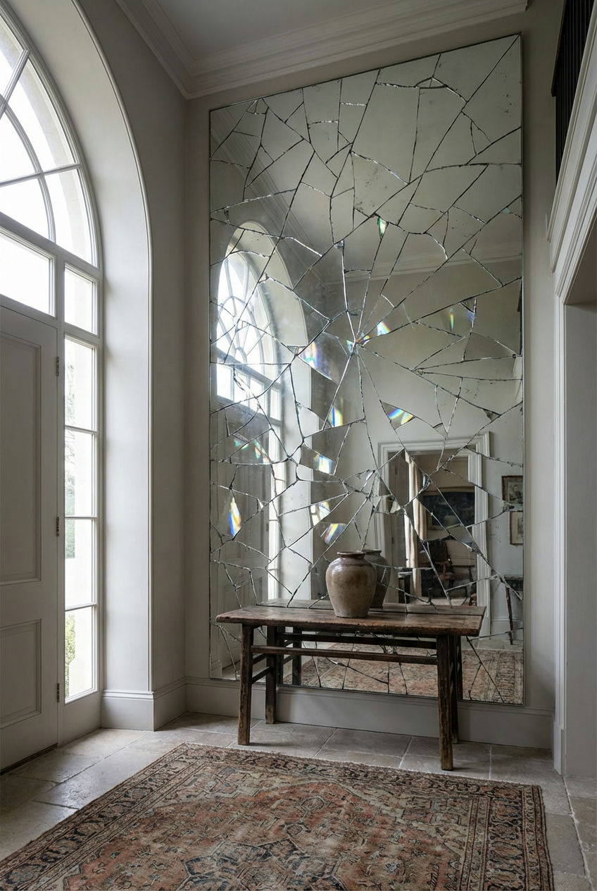 Textured 'Cracked Ice' Mirror Walls 1