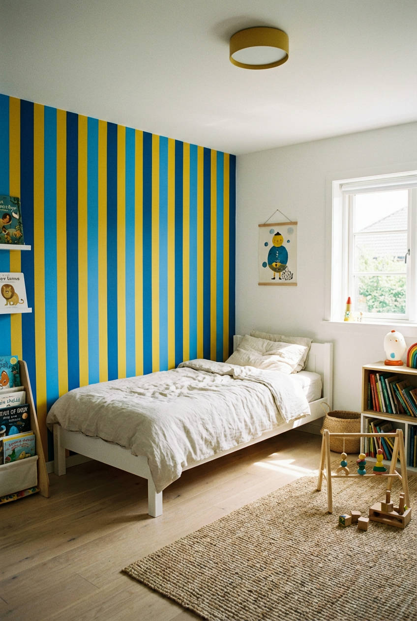 Striped Wallpaper with Bold Colors 1