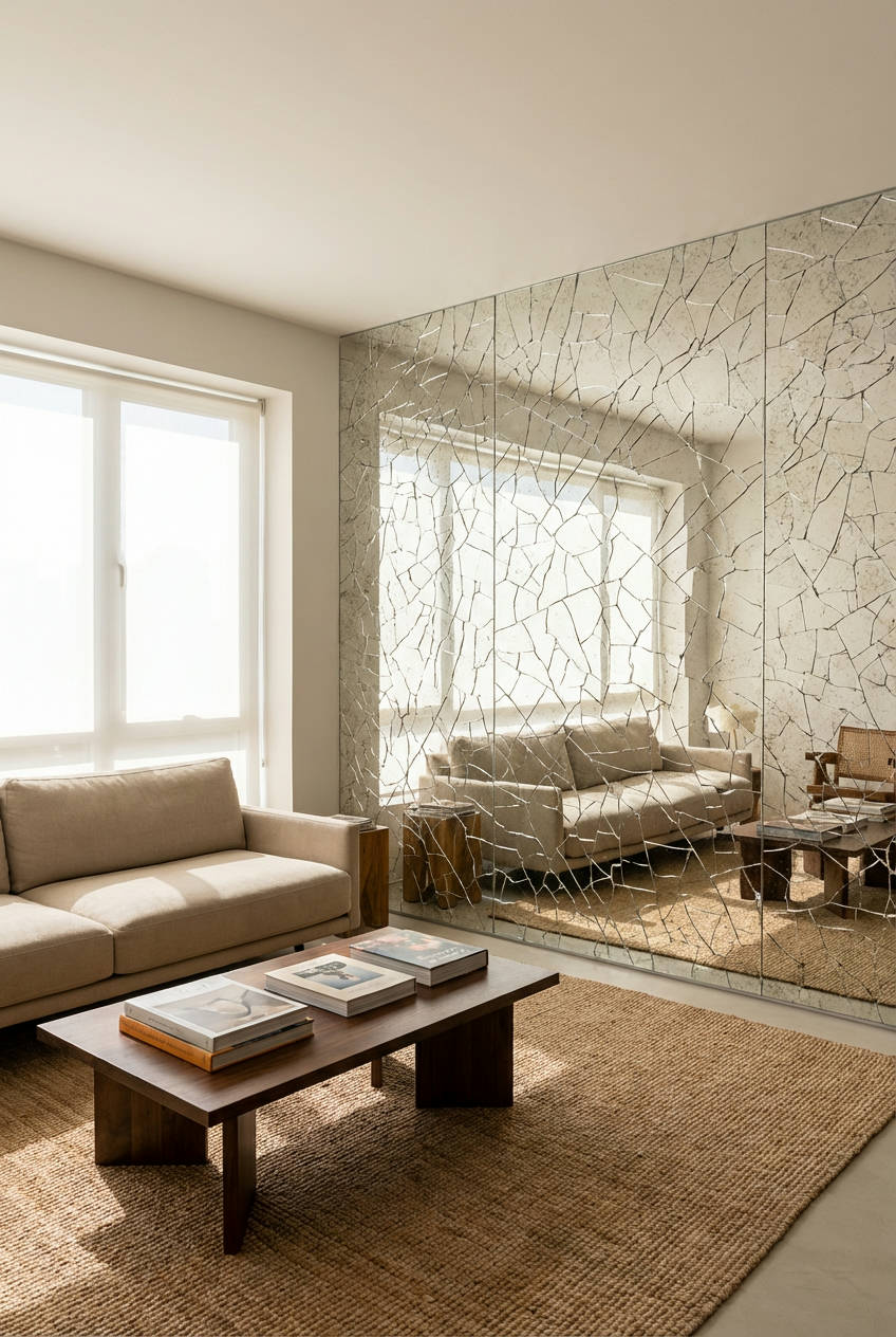 Textured 'Cracked Ice' Mirror Walls 2