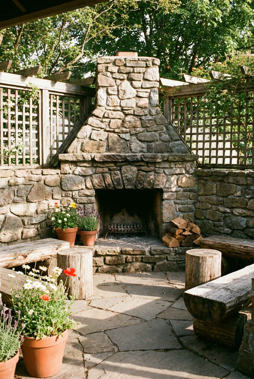 DIY Fireplace with Rustic Charm 1