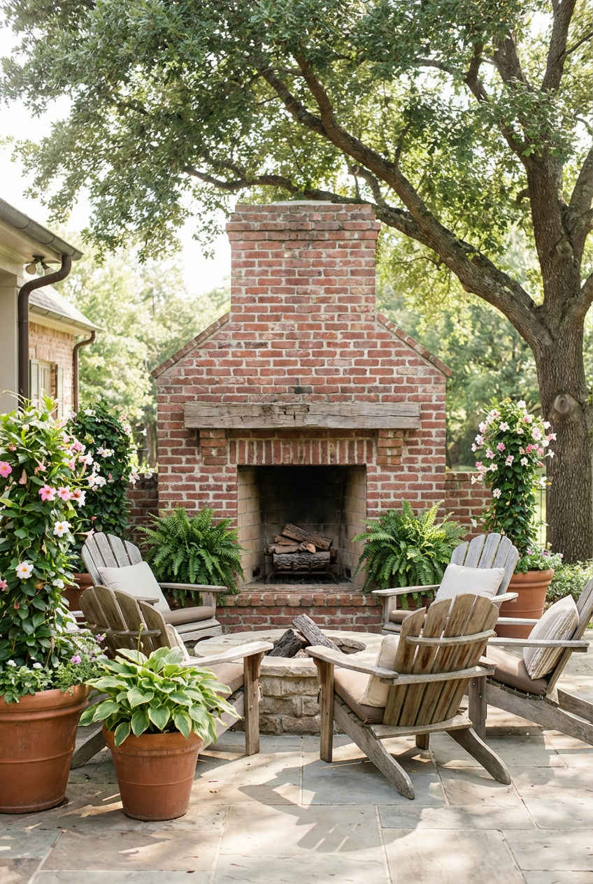 Traditional Brick Fireplace 1