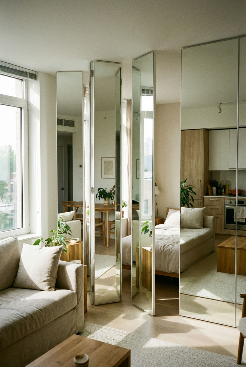 Mirror Panels as a Decorative Screen 2