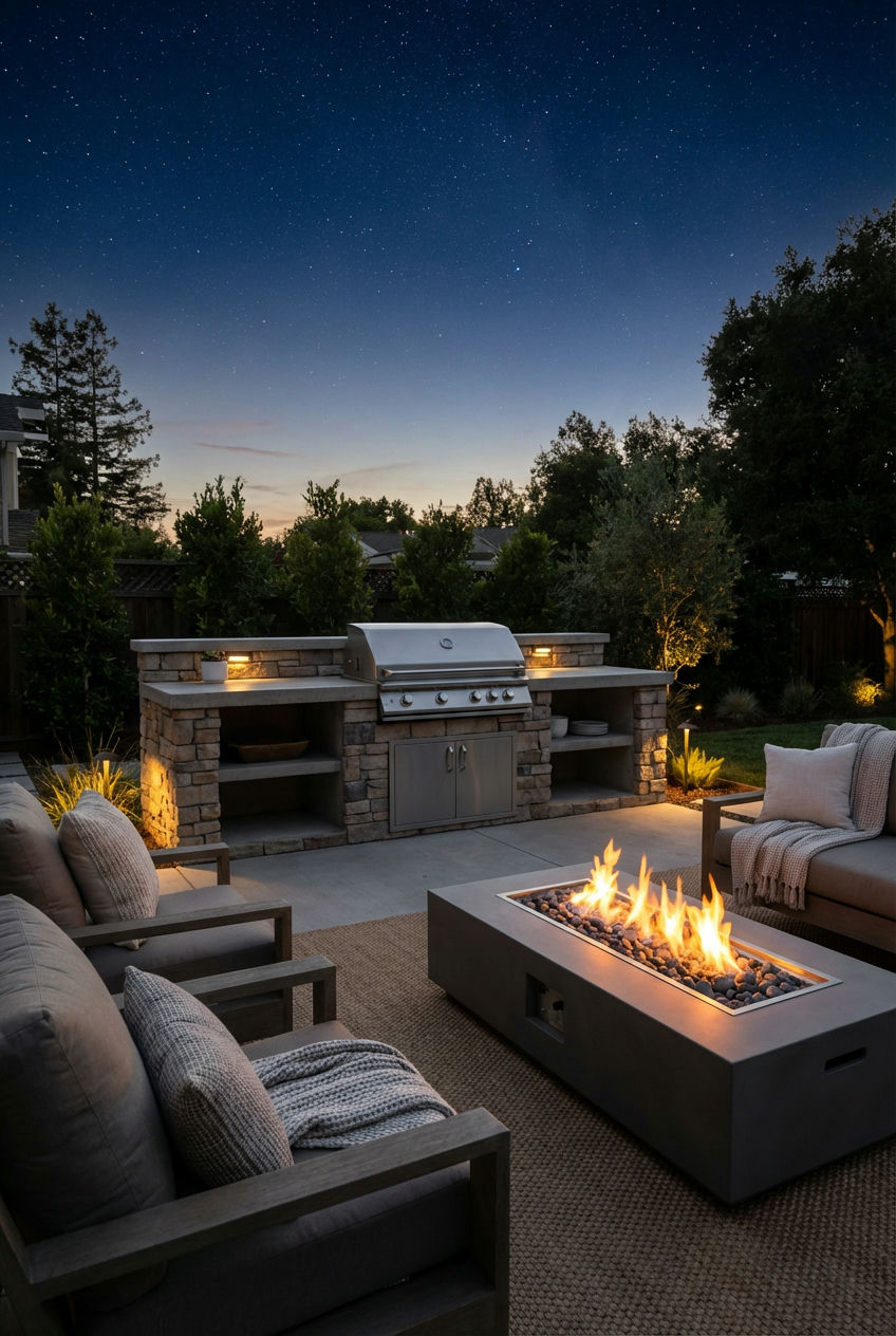 Fire Pit & Kitchen Combo 1