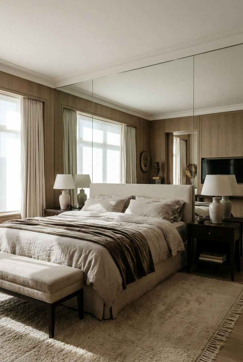 Mirrored Headboards in Decor Bedroom 1