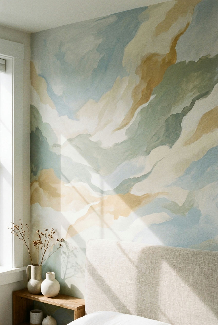 Abstract Mural in Muted Tones 2