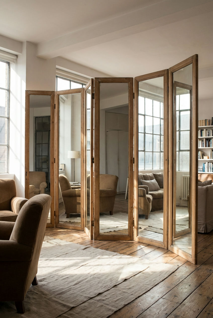 Mirror Panels as a Decorative Screen 1