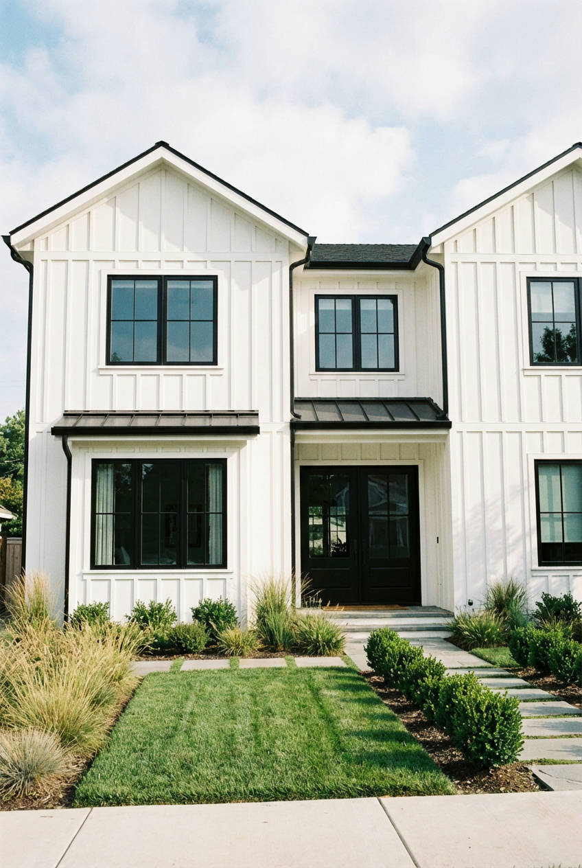 Modern Farmhouse White with Black Trim 2