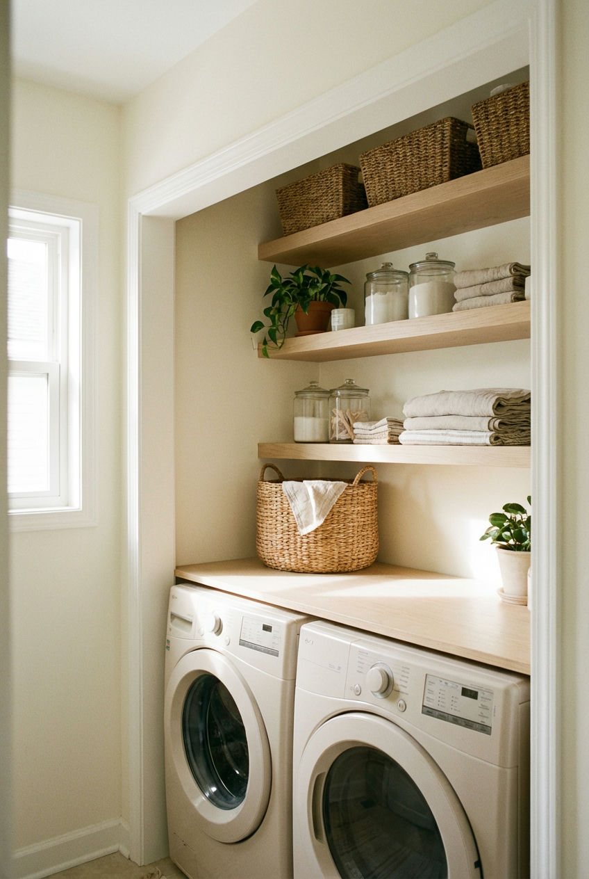 Bright & Airy Laundry Closet 2