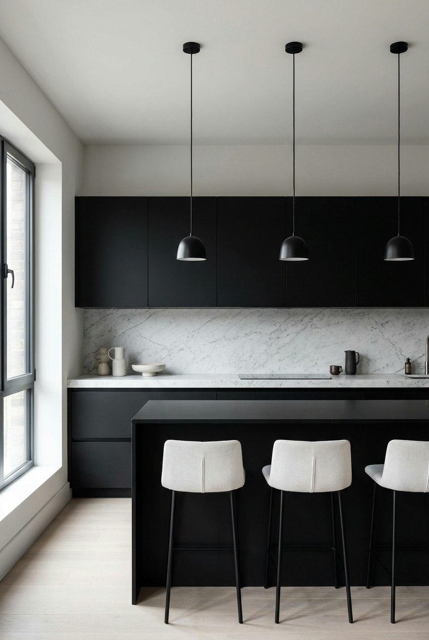 Graphic Black and White Kitchen Ideas 2