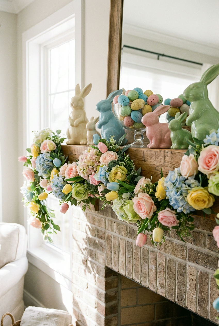 Whimsical Easter Parade Mantle 1