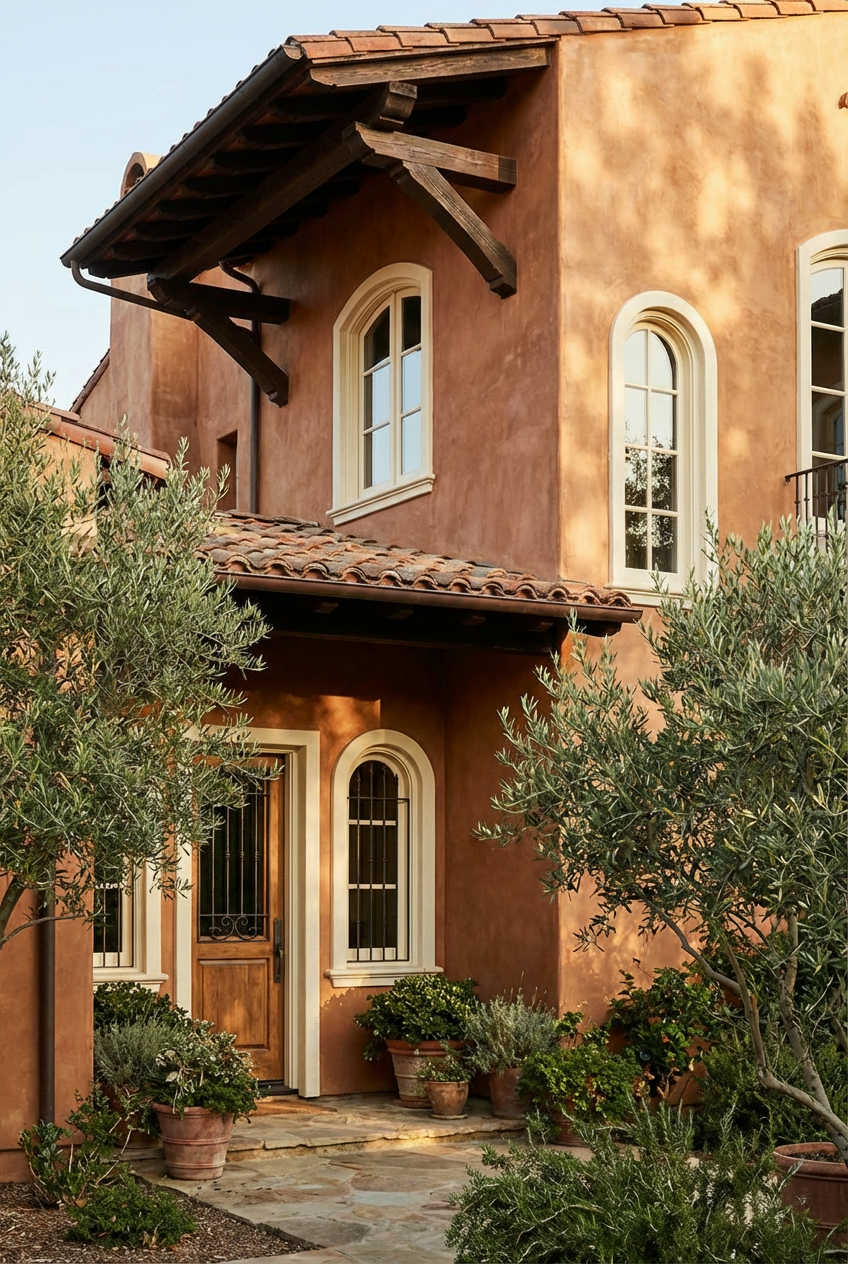 Rich Terracotta with Cream and Dark Wood 1