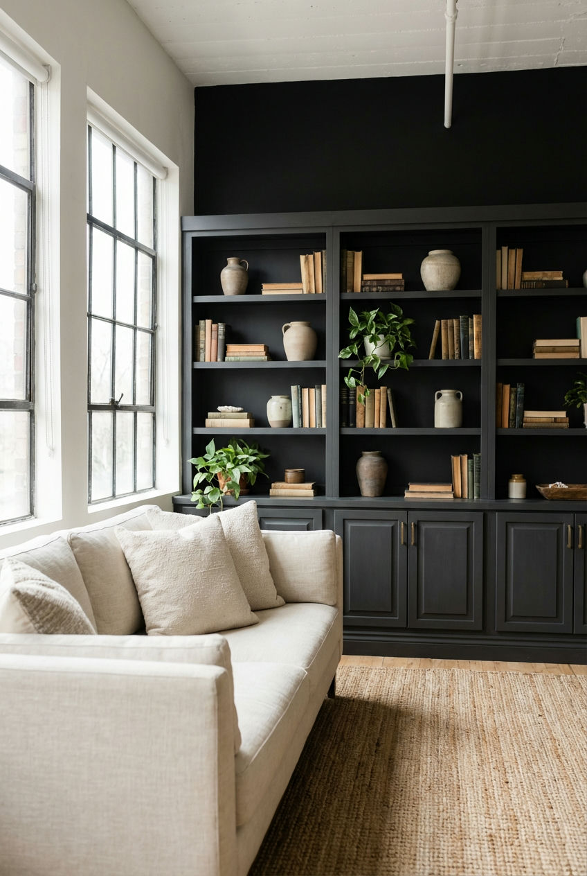 Sleek Built-ins with a Dark Backdrop 2
