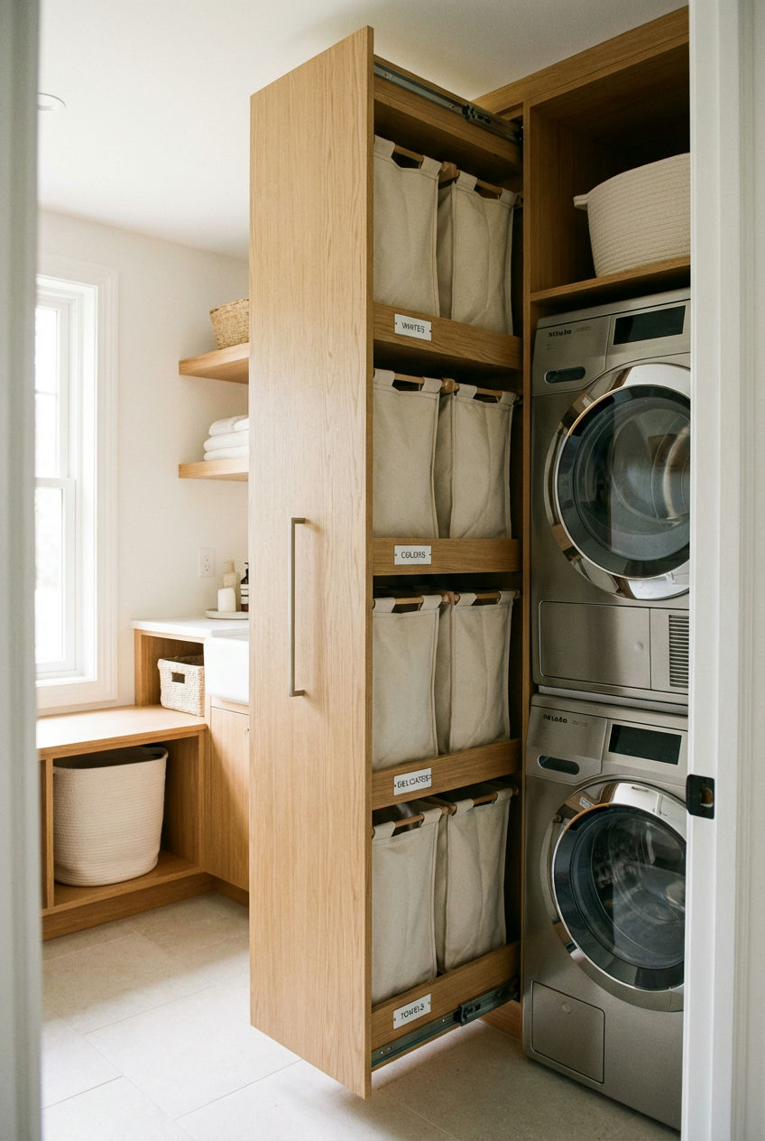 Pull-Out Laundry Hamper Cabinets 2