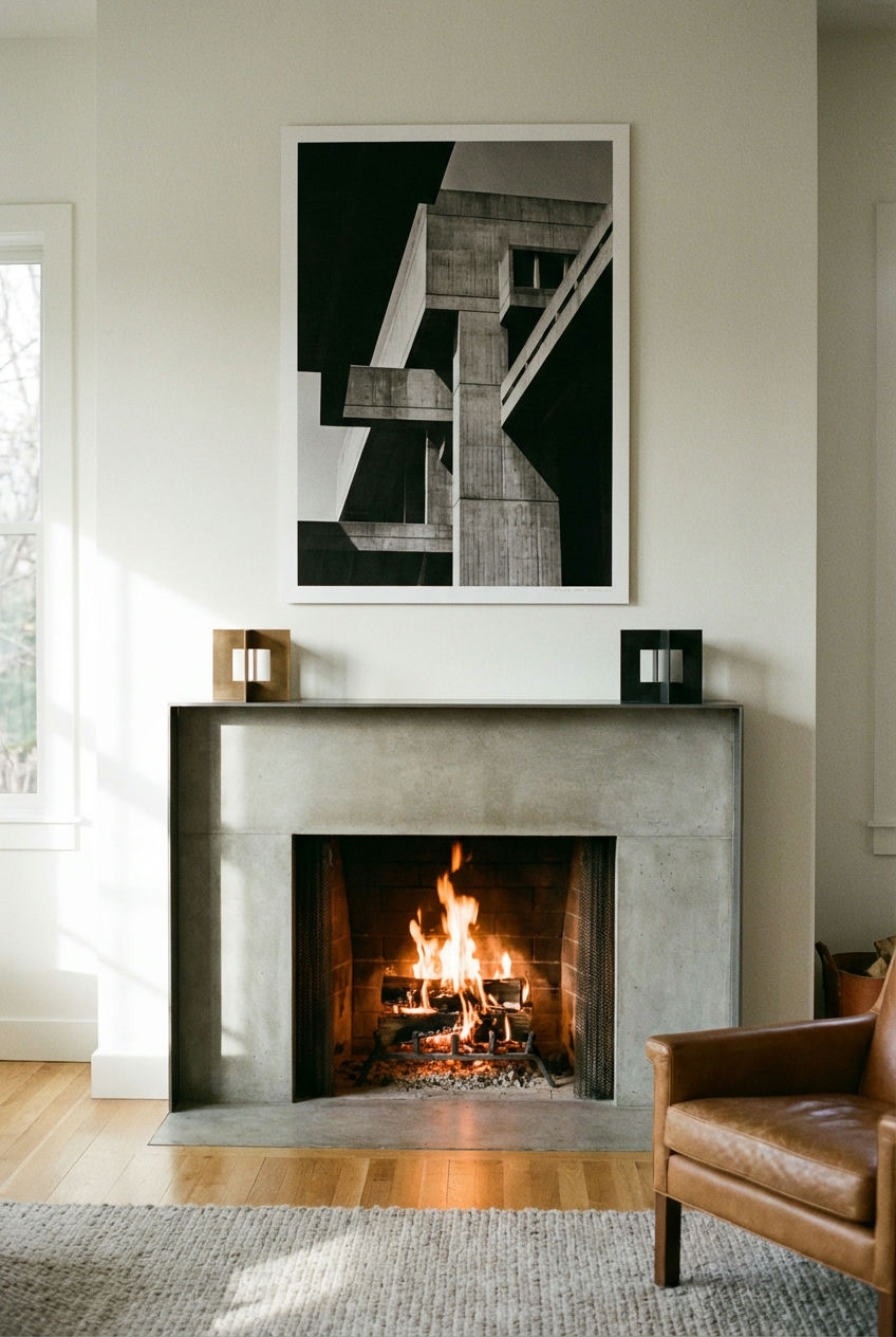 Bold Art Statement Above the Fireplace 2
