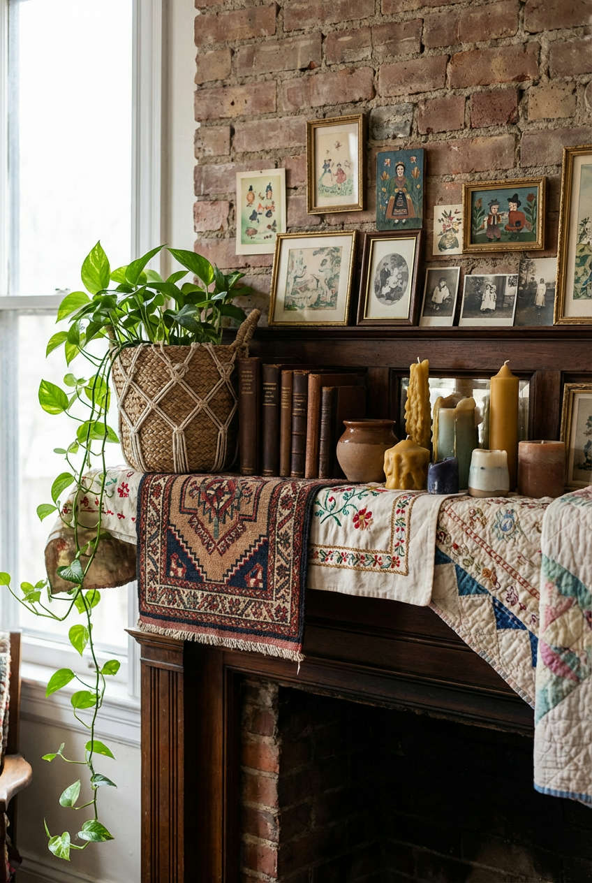 Boho Chic Mantle with Global Touches 2