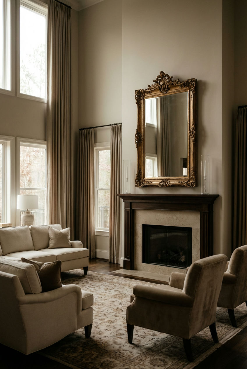 Grandiose Mirror over Fireplace 1