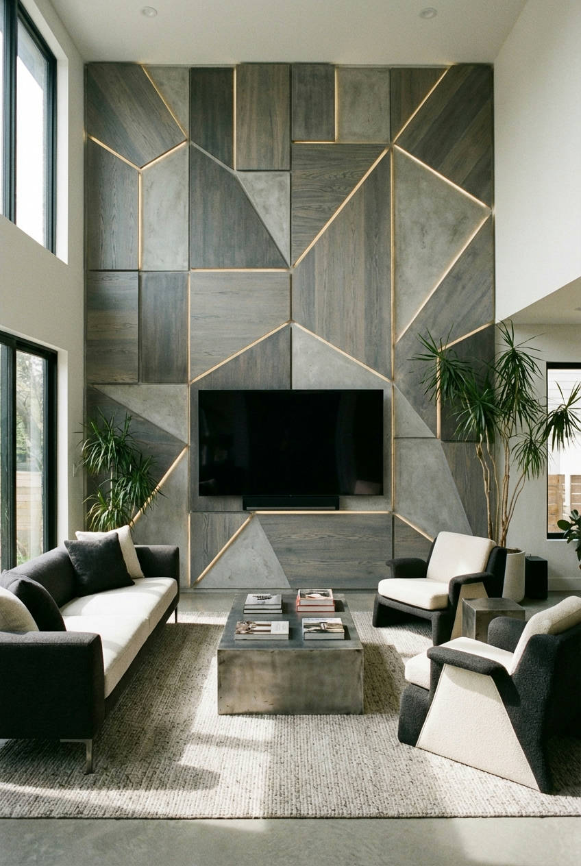 Geometric Paneling with Integrated Lighting 1