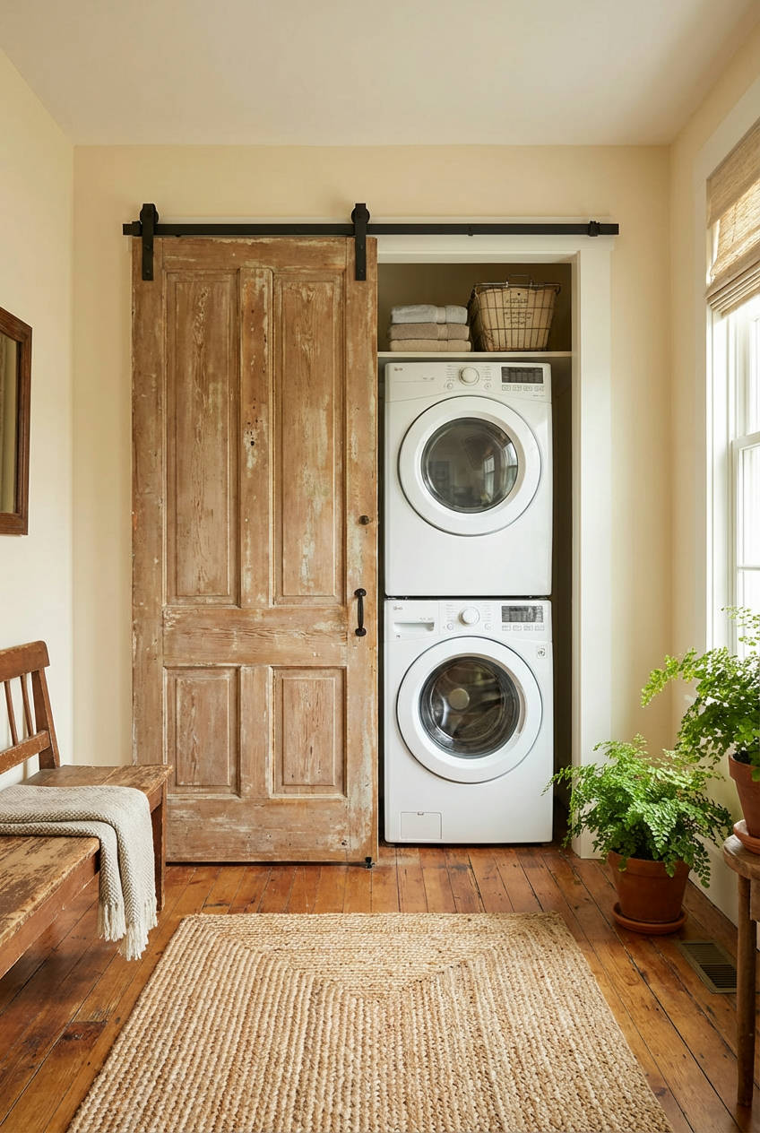 Sliding Barn Door Laundry Enclosure 1