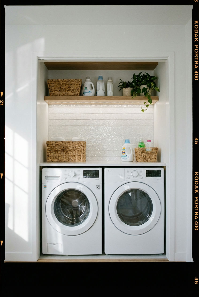 Bright & Airy Laundry Closet 1