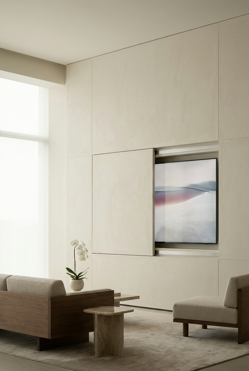 Sleek Paneling with Hidden TV 2