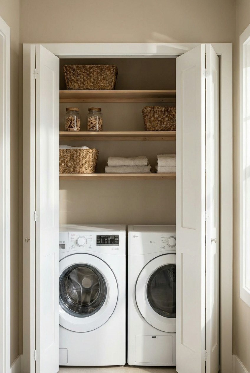 Streamlined Hallway Closet Laundry 1