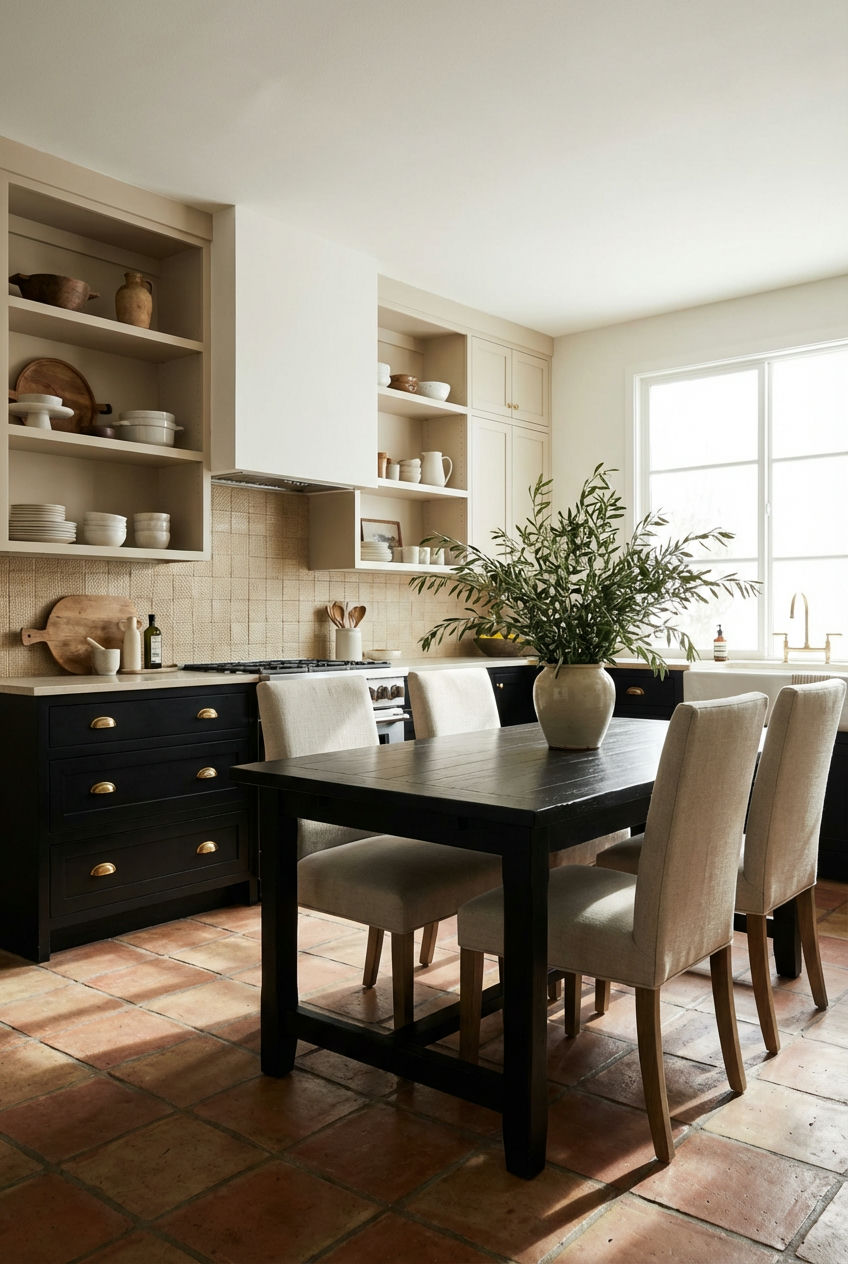 Black and Beige Kitchen with Natural Elements 1