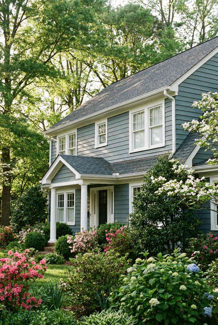 Serene Blue-Gray with Bright White Trim 1