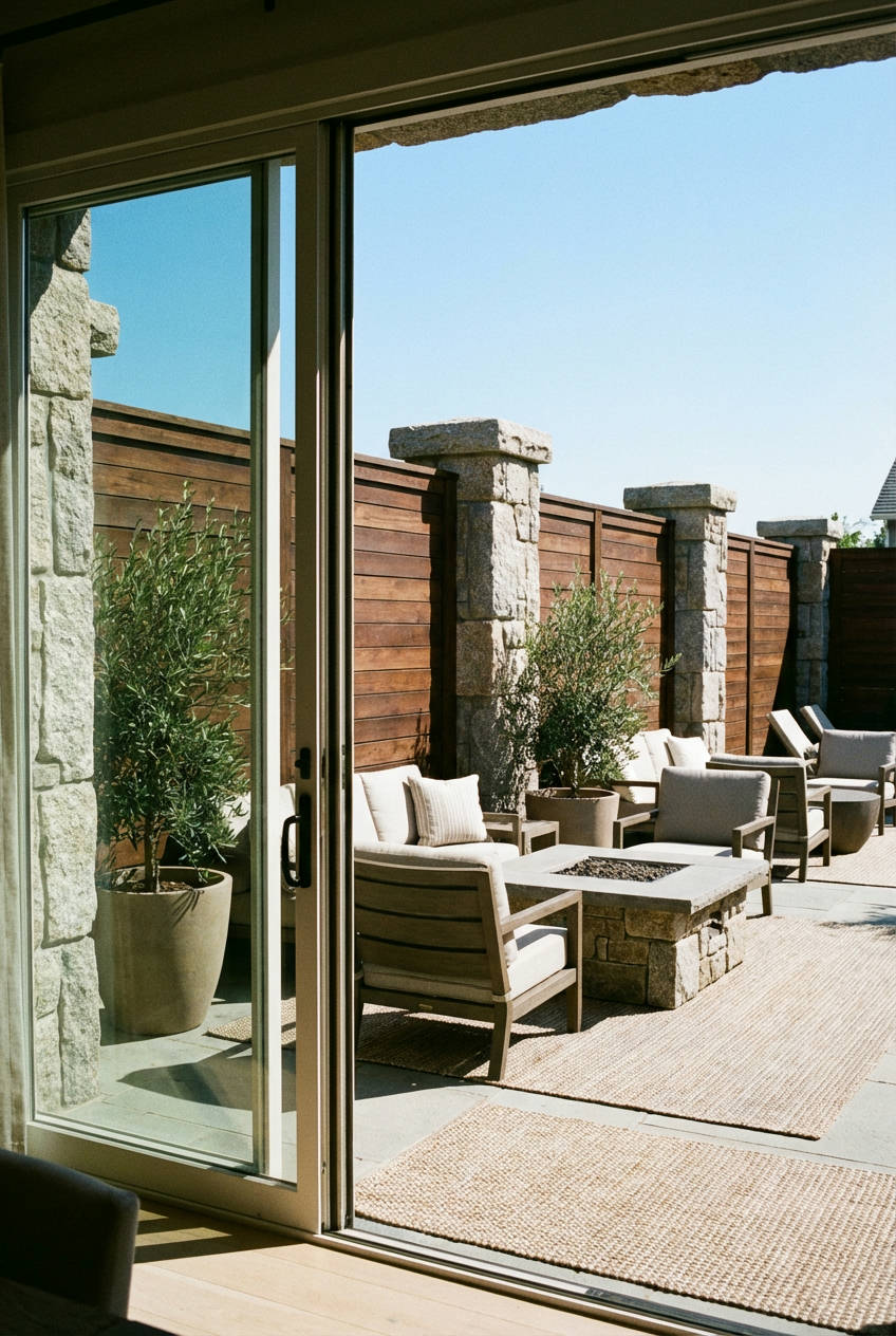 Stone Column & Wood Infill 1