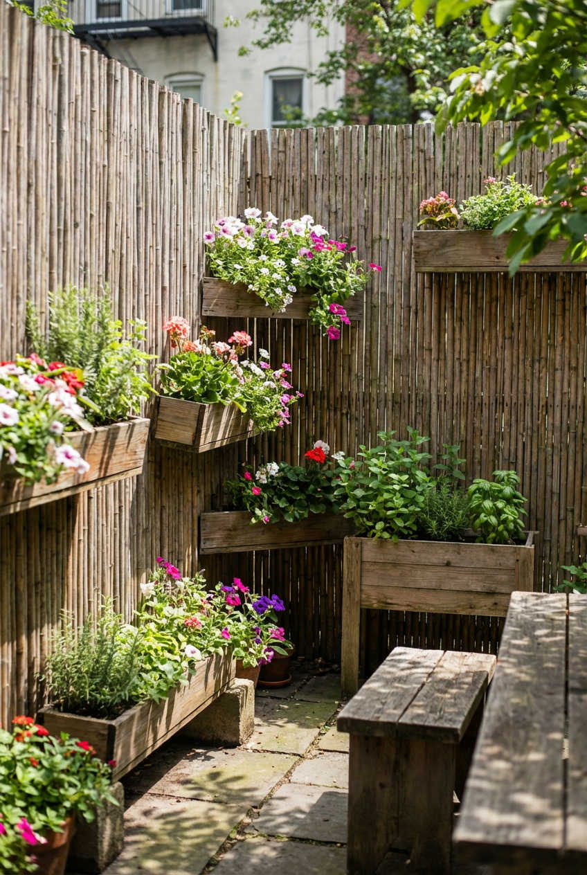 Privacy Fence with Planters 2
