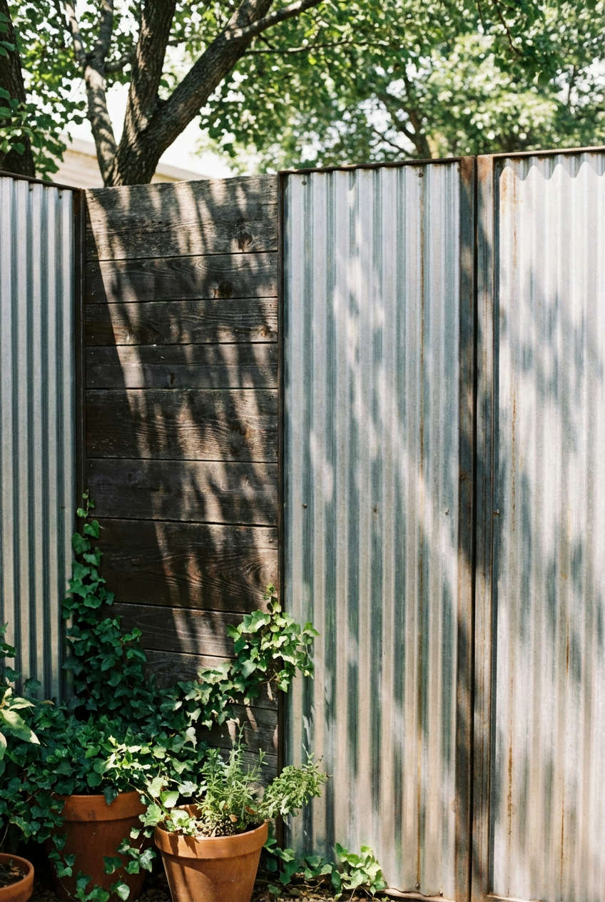 Mixed Material Modern Fence 2