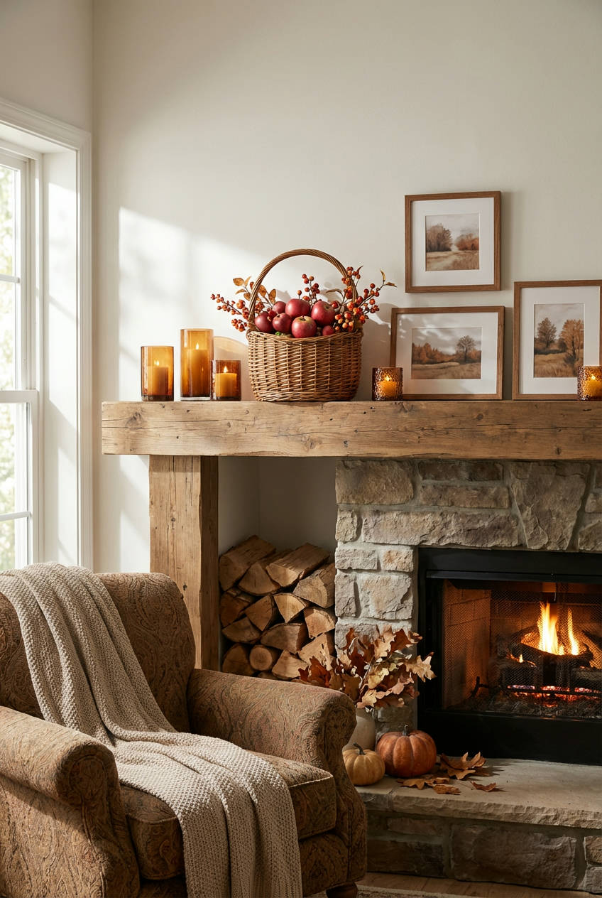 Cozy Fall Harvest Mantle 2