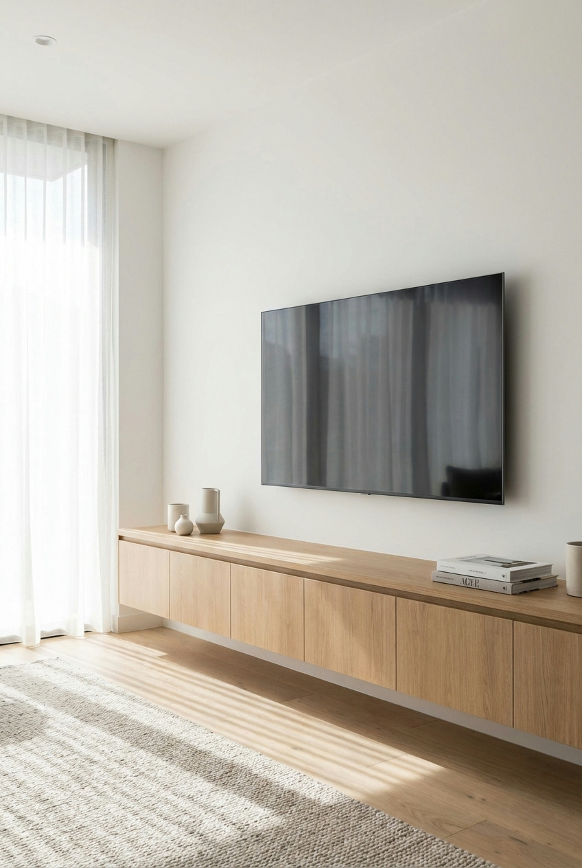 Integrated Media Console with Hidden Storage 1
