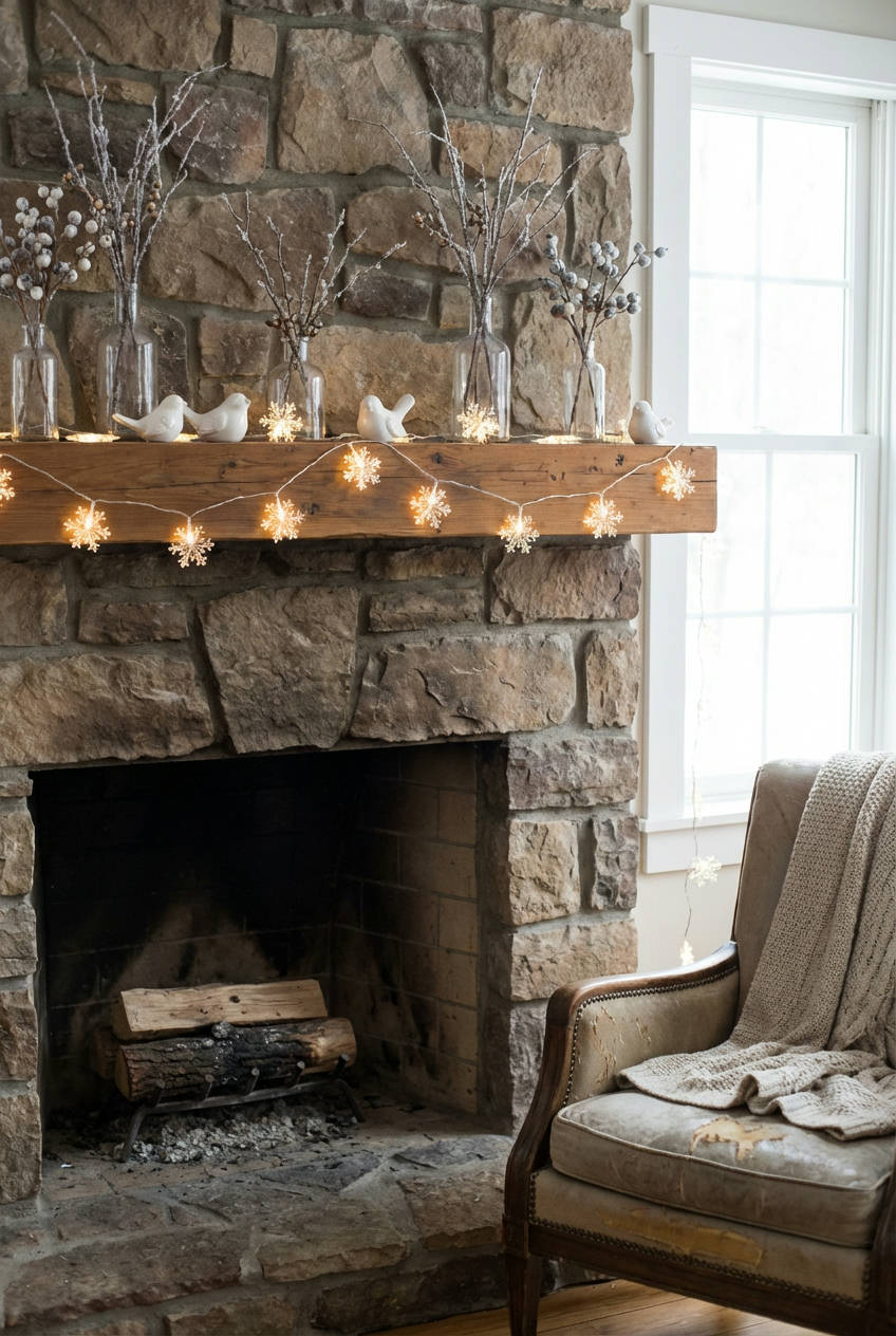 Winter Wonderland Fireplace Display 2