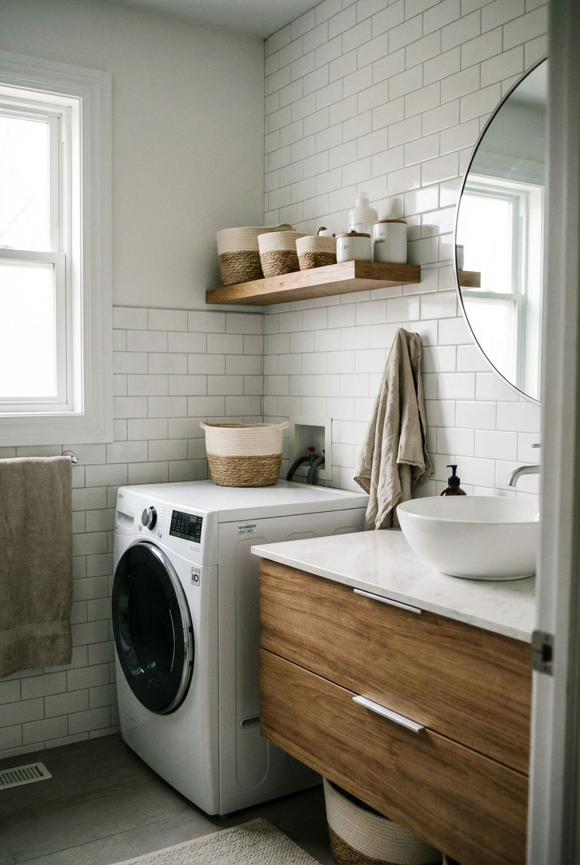 Compact Bathroom Laundry Integration 1