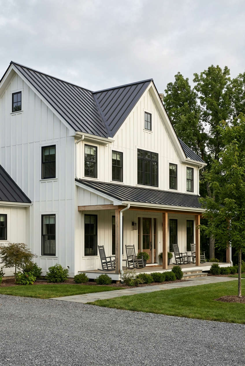 Modern Farmhouse White with Black Trim 1