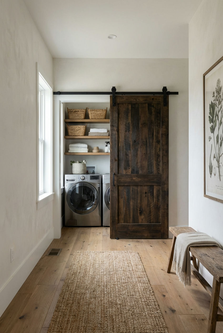 Sliding Barn Door Laundry Enclosure 2