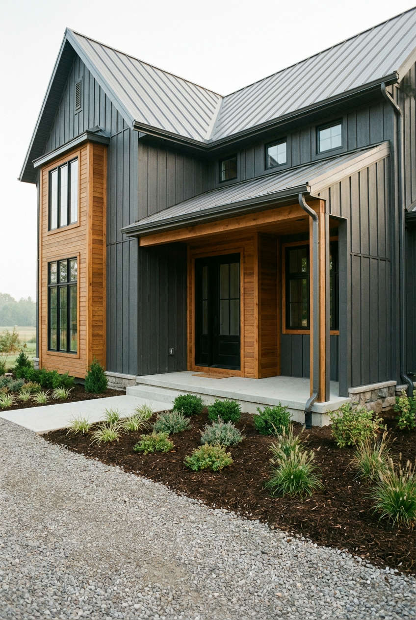 Timeless Charcoal and Warm Wood Accents 1