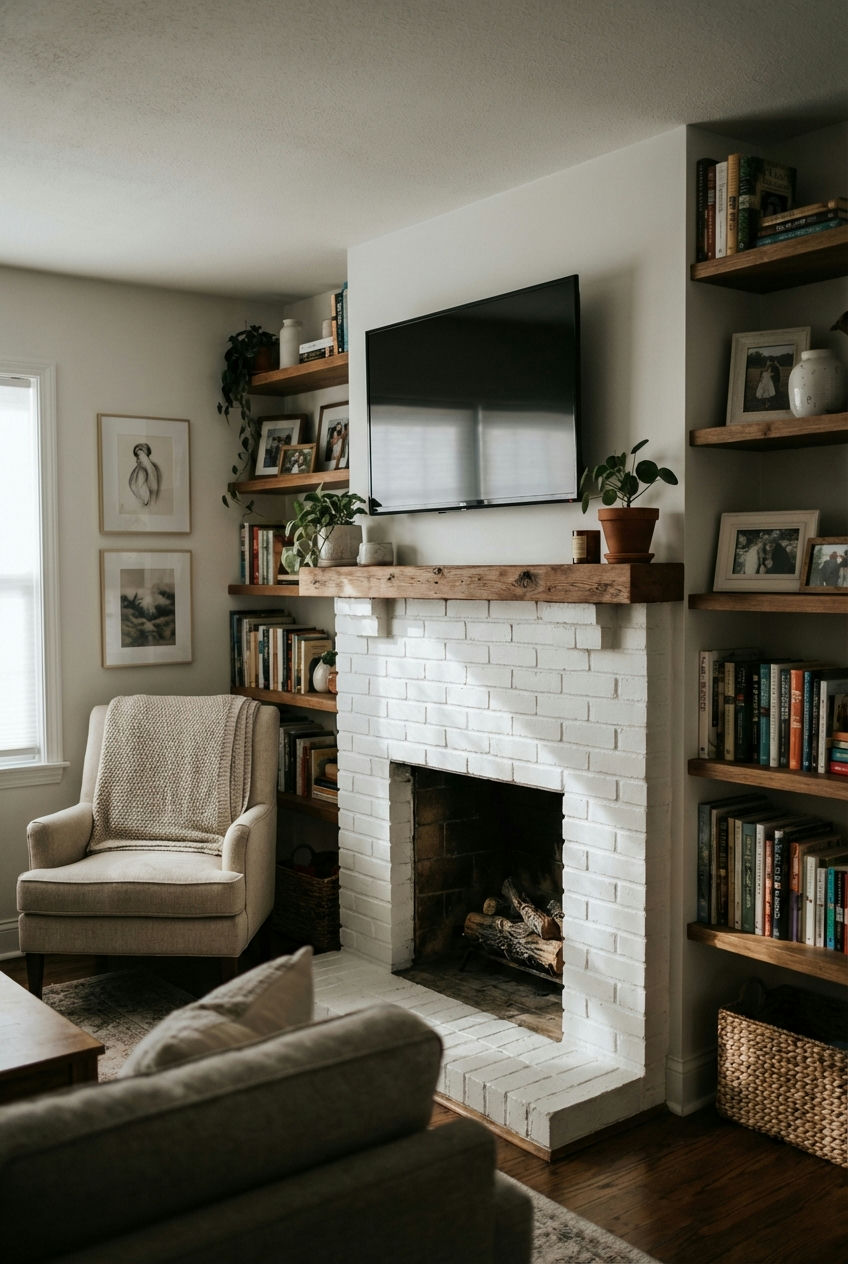 Chic Fireplace and TV Combo 2