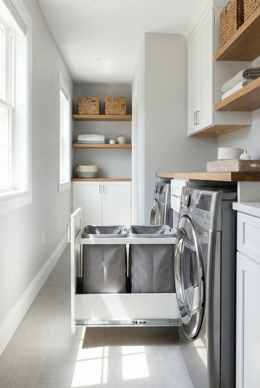 Pull-Out Laundry Hamper Cabinets 1