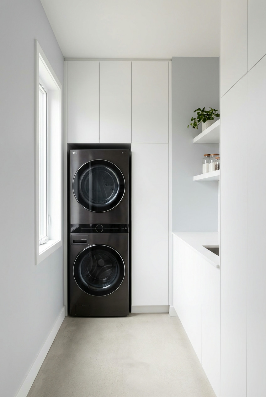 Minimalist Galley Laundry with Storage 1