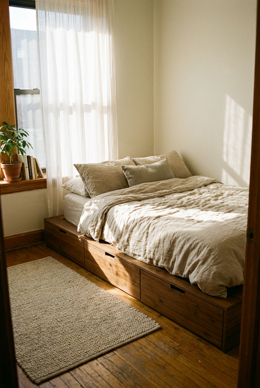 Platform Beds with Integrated Storage 2