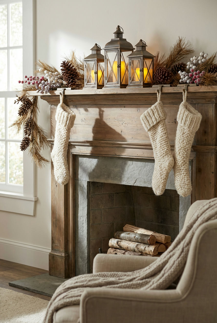 Statement Christmas Decorations on Mantels 2