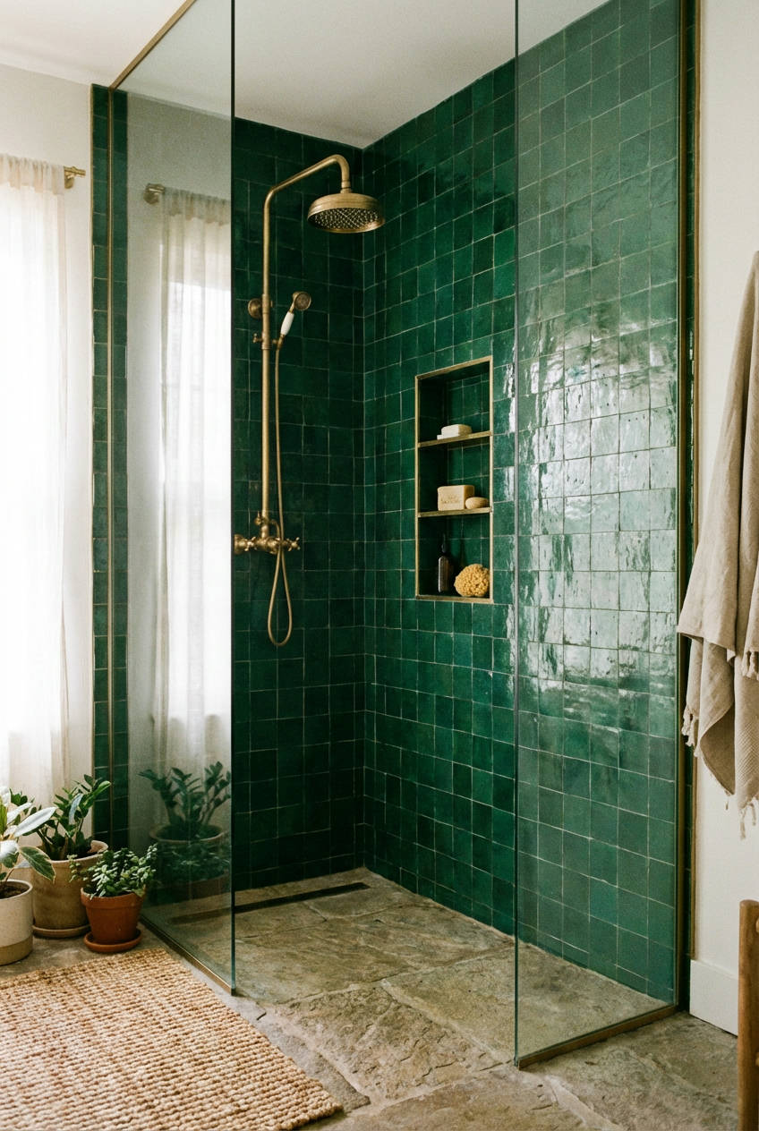 Green Moroccan Zellige Tiles 2