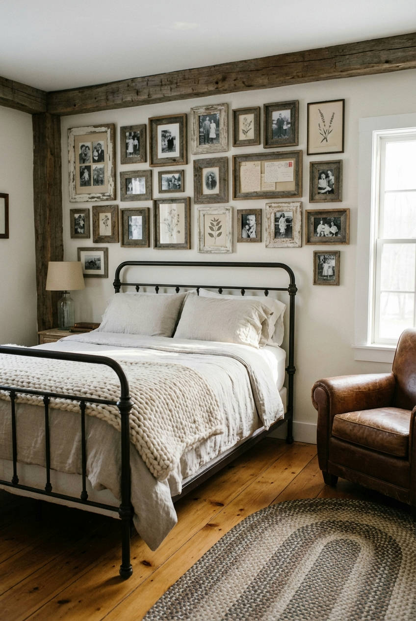Gallery Wall with Rustic Frames 1