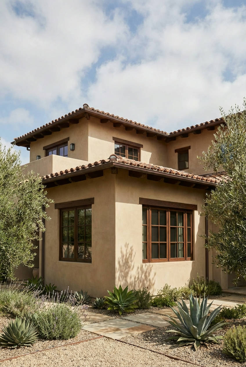 Warm Beige with Dark Brown Trim 1